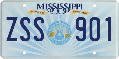 MS license plate ZSS901