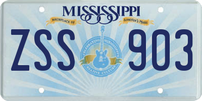 MS license plate ZSS903