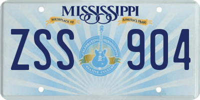 MS license plate ZSS904