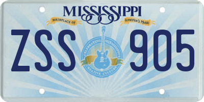 MS license plate ZSS905