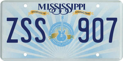 MS license plate ZSS907