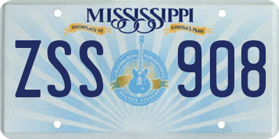 MS license plate ZSS908