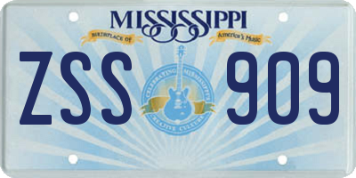 MS license plate ZSS909