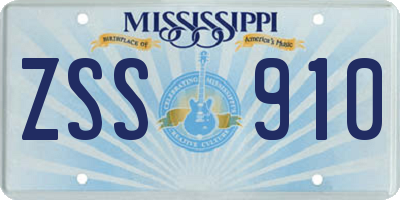MS license plate ZSS910