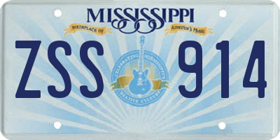 MS license plate ZSS914