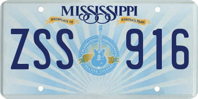 MS license plate ZSS916