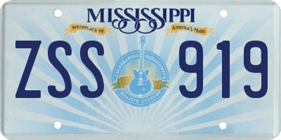 MS license plate ZSS919