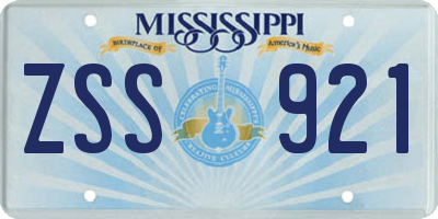 MS license plate ZSS921