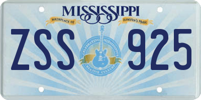 MS license plate ZSS925