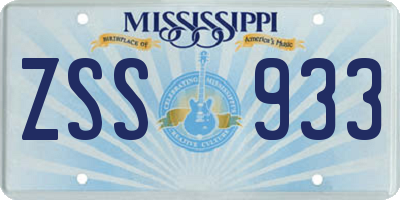 MS license plate ZSS933