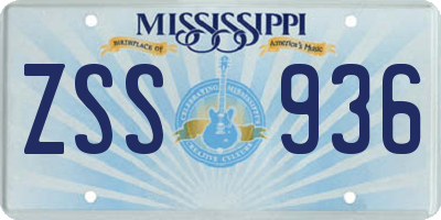 MS license plate ZSS936