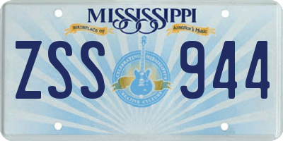 MS license plate ZSS944