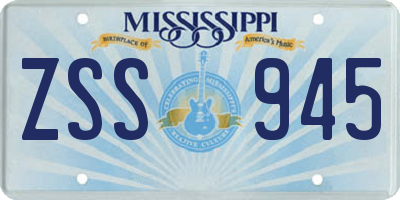 MS license plate ZSS945