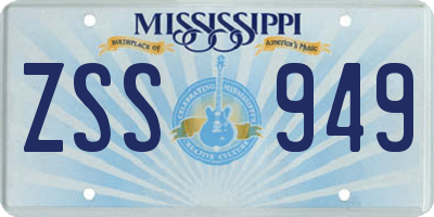 MS license plate ZSS949