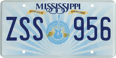 MS license plate ZSS956