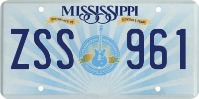 MS license plate ZSS961