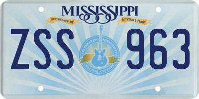MS license plate ZSS963