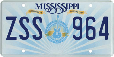 MS license plate ZSS964