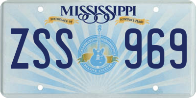 MS license plate ZSS969