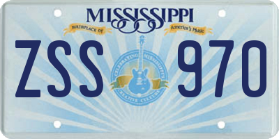 MS license plate ZSS970