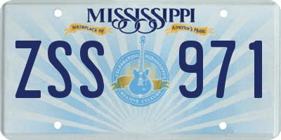 MS license plate ZSS971