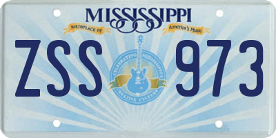 MS license plate ZSS973