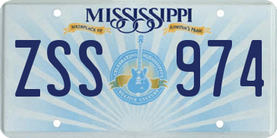 MS license plate ZSS974