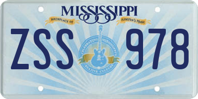MS license plate ZSS978