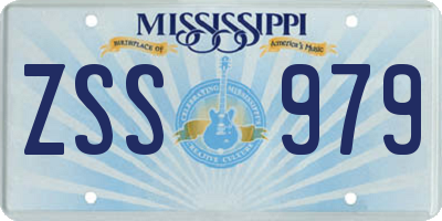 MS license plate ZSS979