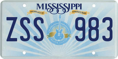 MS license plate ZSS983