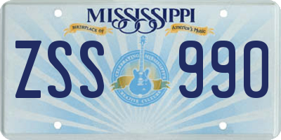 MS license plate ZSS990