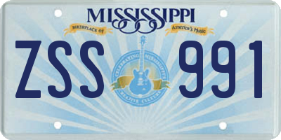 MS license plate ZSS991