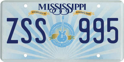 MS license plate ZSS995