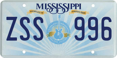 MS license plate ZSS996