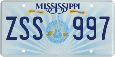 MS license plate ZSS997