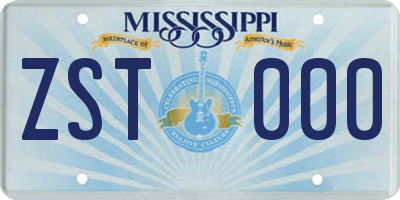 MS license plate ZST000