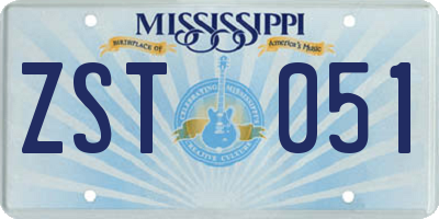MS license plate ZST051