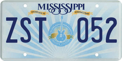 MS license plate ZST052