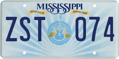 MS license plate ZST074