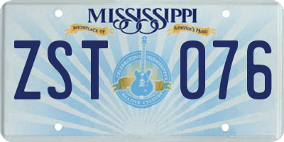 MS license plate ZST076