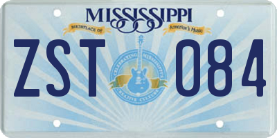 MS license plate ZST084