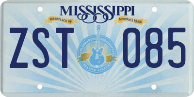MS license plate ZST085