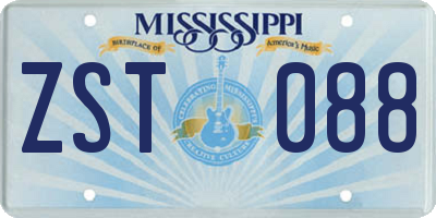 MS license plate ZST088