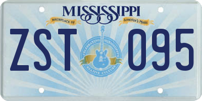 MS license plate ZST095