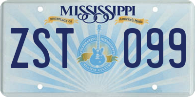 MS license plate ZST099