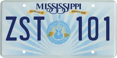 MS license plate ZST101