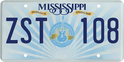 MS license plate ZST108