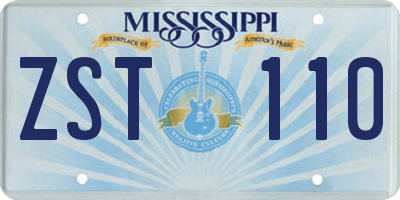 MS license plate ZST110
