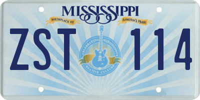 MS license plate ZST114