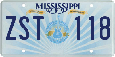 MS license plate ZST118